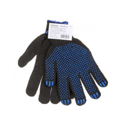 Перчатки х/б с ПВХ "Точка", 7,5класс, черные STARTUL