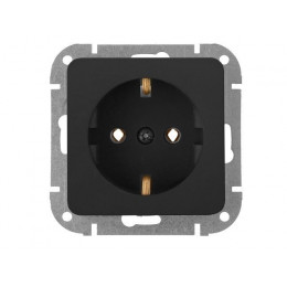 Розетка 1-ая (скрытая, с/з) карбон, Astrum, BYLECTRICA