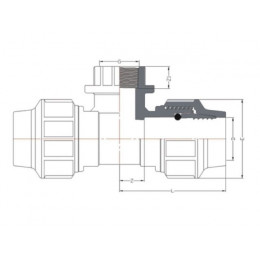 Тройник ПЭ 20 х 1/2" вн., AV Engineering