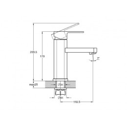 Смеситель для умывальника D35-C, серия 380 ECONOCE