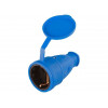 Розетка 1-ая переносная (с/з, 16А,с 250В, брызг. защ.) каучук, синяя Юпитер
