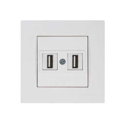 Розетка компьютерная 2хUSB (скрытая) белая (не для зарядки) RITA, MUTLUSAN