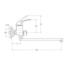 Смеситель для ванны D40-A, серия 360 ECONOCE