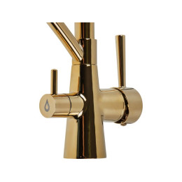 Смеситель для кухни (Lt) D35, серия LUX с краном для пит. воды золото AV Engineering