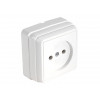 Розетка 1-ая (открытая, б/з) белая, BRON, MUTLUSAN