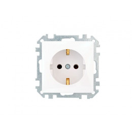 Розетка 1-ая (скрытая, с/з) белая, Стиль, Bylectrica