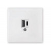 Розетка с двумя USB-разъемами (узел, скрытая) белая, Carre BYLECTRICA