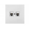 Розетка 2-ая компьютерная (скрытая) белая, Carre, BYLECTRICA