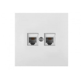 Розетка 2-ая компьютерная (скрытая) белая, Carre, BYLECTRICA