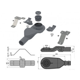 Экстра низкий сифон DN40, Alcaplast