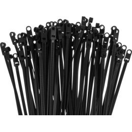 Хомут-стяжка с монтажным отверстием 3.6х150 мм черный (100 шт в уп.) STARFIX