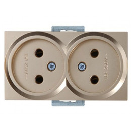 Розетка 2-ая (скрытая, б/з, керамика) золото, RITA, MUTLUSAN