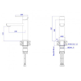 Смеситель для умывальника (SUS 304) D35, серия BON AV Engineering