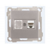 Розетка компьютерная 1xRJ45 (Cat5e, скрытая, без рамки) серебро, DARIA, MUTLUSAN