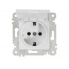 Розетка 1-ая (скрытая, без рамки, с/з, с крышкой) белая, RITA, MUTLUSAN
