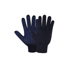 Перчатки х/б с ПВХ "Точка", 7,5класс,черные, РБ (мин. риски)