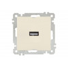 Розетка 1-ая USB (скрытая, без рамки) кремовая, DARIA, MUTLUSAN