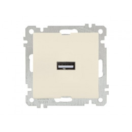 Розетка 1-ая USB (скрытая, без рамки) кремовая, DARIA, MUTLUSAN