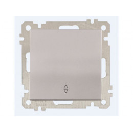 Выключатель проходной 1-клав. (скрытый, без рамки, пруж. зажим) серебро, DARIA, MUTLUSAN