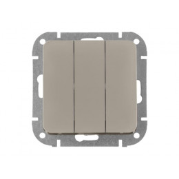 Выключатель 3 клав. (cкрытый, 10А) песочный, Astrum, BYLECTRICA