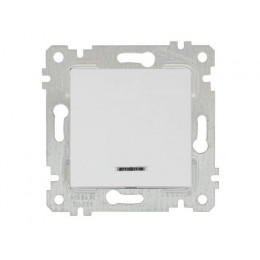 Выключатель 1-клав. (с подсветкой, скрытый, без рамки, пруж. зажим) белый, RITA, MUTLUSAN