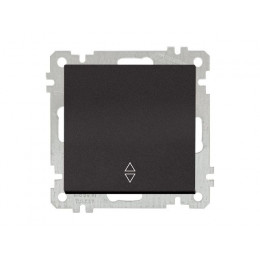 Выключатель проходной 1-клав. (скрытый, без рамки, винт. зажим) черный, DARIA, MUTLUSAN