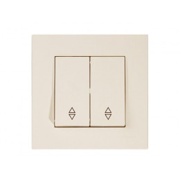 Выключатель проходной 2-клав. (скрытый, пруж. зажим) кремовый, RITA, MUTLUSAN