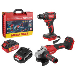 Набор аккум. инструмента WORTEX шуруповерт + ушм в чем. ALL1 XLT SET СКИДКА -16%