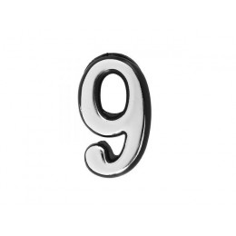 Цифра дверная АЛЛЮР БОЛЬШАЯ пластик "9" хром