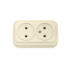 Розетка 2-ая (открытая, б/з) бежевая, Вариант, BYLECTRICA