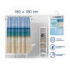 Шторка для ванной (12 колец в комплекте), 180x180 см, Secret, пляж, PERFECTO LINEA