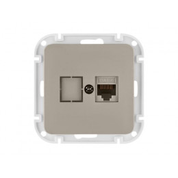 Розетка 1-ая компьютерная (скрытая) песочная, Astrum, BYLECTRICA
