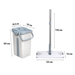 Швабра с отжимным ведром Scratch Anet, бежевая, PERFECTO LINEA