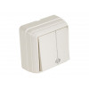 Выключатель 2-клав. (с подсветкой, открытый) кремовый, BRON, MUTLUSAN