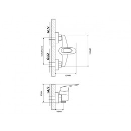Смеситель для душа D40-A, серия 240, ECONOCE