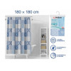 Шторка для ванной (12 колец в комплекте), 180x180 см, Secret, калейдоскоп, PERFECTO LINEA