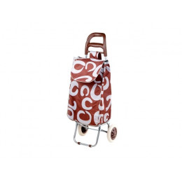 Сумка-тележка хозяйственная на колесах 30 кг, коричневая, круги, PERFECTO LINEA