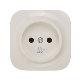 Розетка 1-ая (открытая, б/з) бежевая, Bailly, LEIDEN ELECTRIC