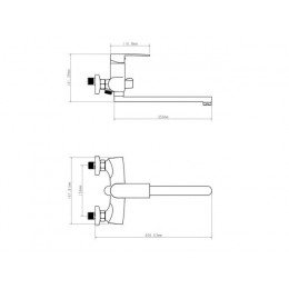 Смеситель для ванны D35-A, серия 270 черный, ECONOCE