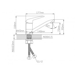 Смеситель для кухни (Lt) D35, серия POS AV Engineering