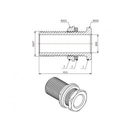 Врезка 1/2" нар., AV Engineering
