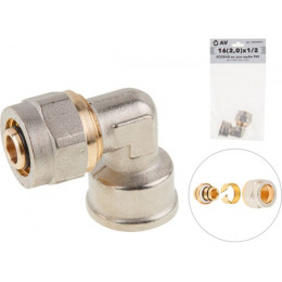 Колено 16(2.0) х 1/2" вн. для труб PEX, AV Engineering (инд. упак.)