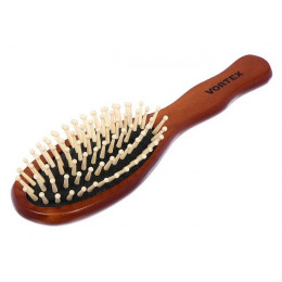 Расческа деревянная, массажная, 22,5х6х3,5 см, "овал", с деревянными зубчиками, VORTEX