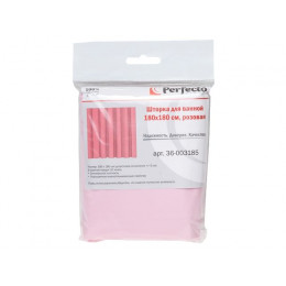 Шторка для ванной (10 колец в комплекте), 180х180 см, розовая, PERFECTO LINEA