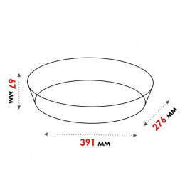 Форма из жаропрочного стекла, 4.0 л, овальная, 391x276x67 мм, PERFECTO LINEA