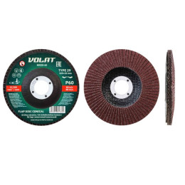 Круг лепестковый 125х22мм P60 конич. ВОЛАТ