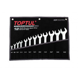 Набор ключей рожк. 6-22мм 8шт (черное полотно) TOPTUL