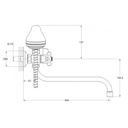 Смеситель для ванны вентильный (тип I), серия 620 ECONOCE