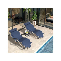 Кресло-шезлонг складное, синее,  ARIZONE