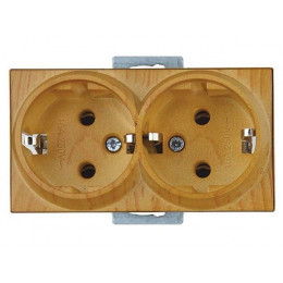 Розетка 2-ая (скрытая, с/з) дуб, RITA, MUTLUSAN